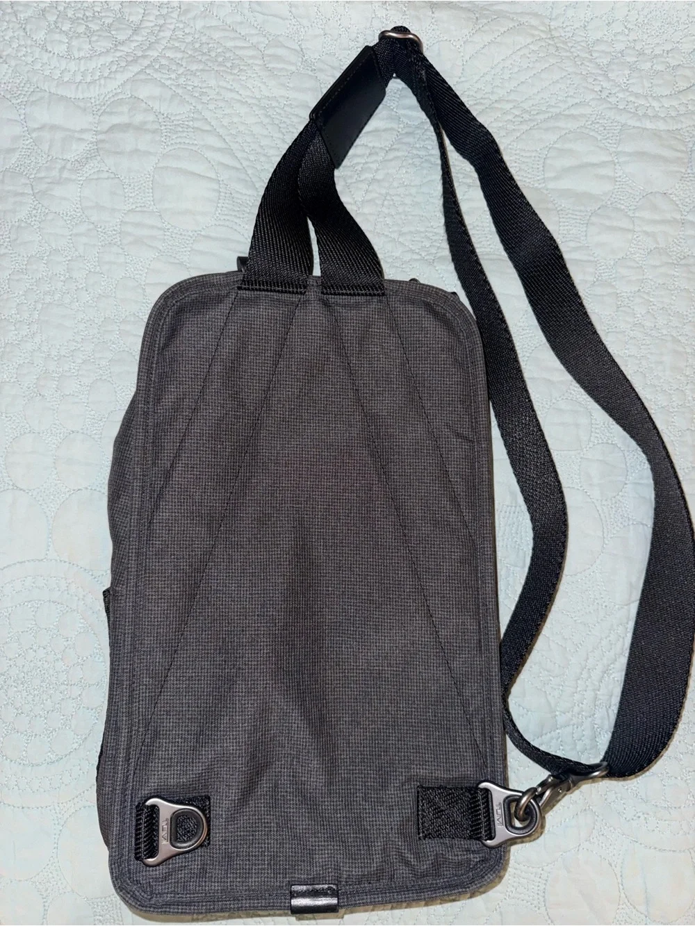 Tumi Gray and Black Men's Sling Belt Bag